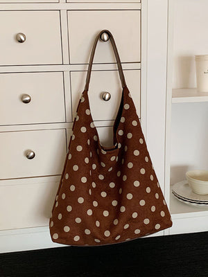 handbag featuring polka-dot in white with Suede Imported Size &amp texture