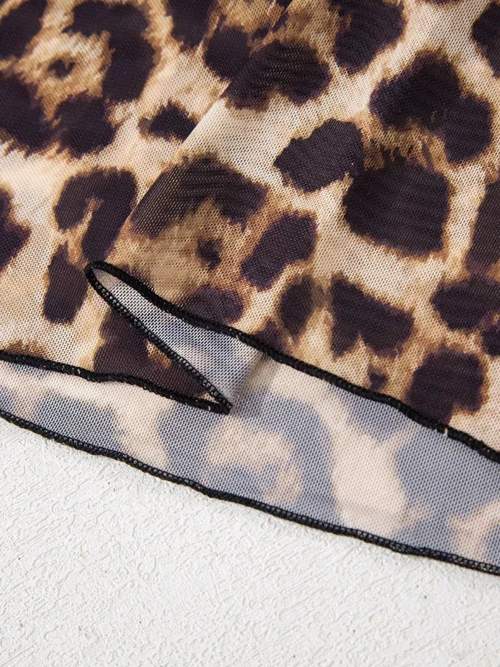 top in Leopard with mock neck and long sleeve