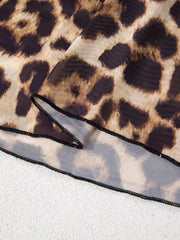 top in Leopard with mock neck and long sleeve