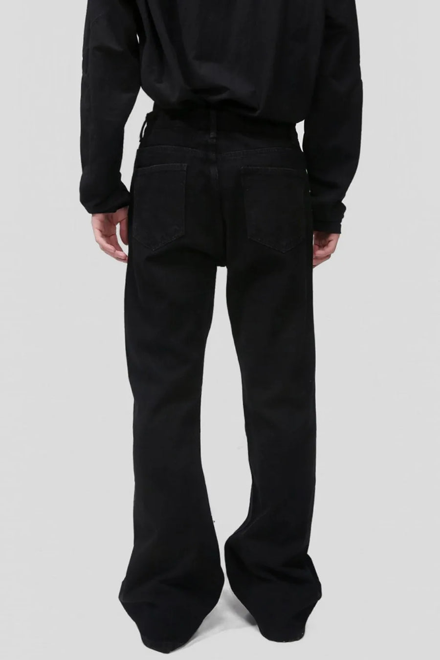 Dark panelled flare jeans with pocket detail