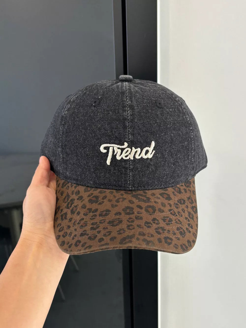 Dark Blue Leopard Embroidered Baseball Cap