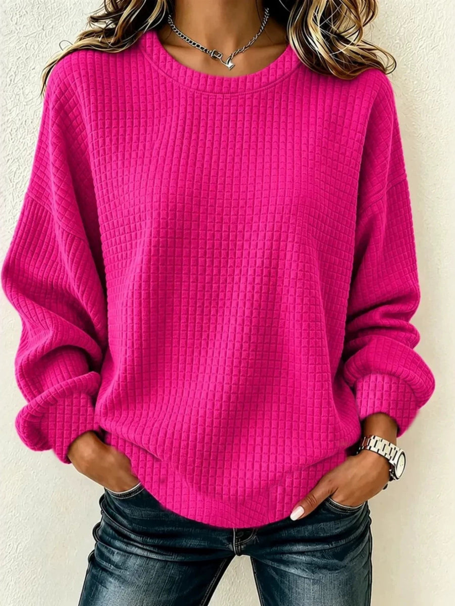 Pink relaxed sweatshirt with crew neck