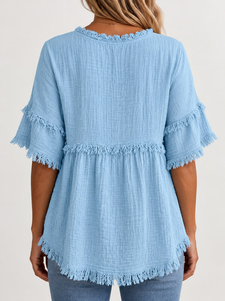 Polyester 100% Care instructions: Hand wash cold blouse in Yellow with relaxed silhouette