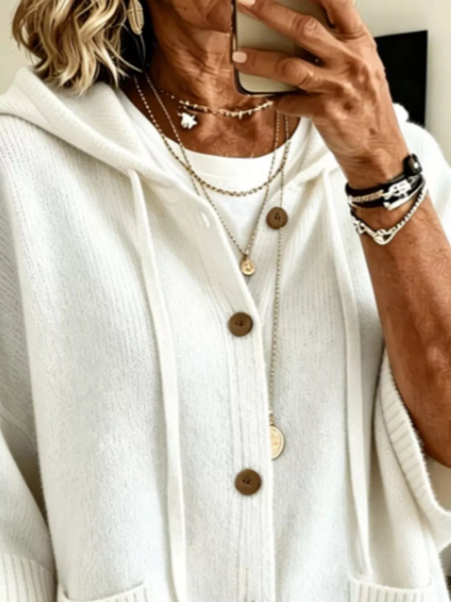 100% polyester Care instructions: Machine wash cold cardigan in Sky Blue with relaxed silhouette