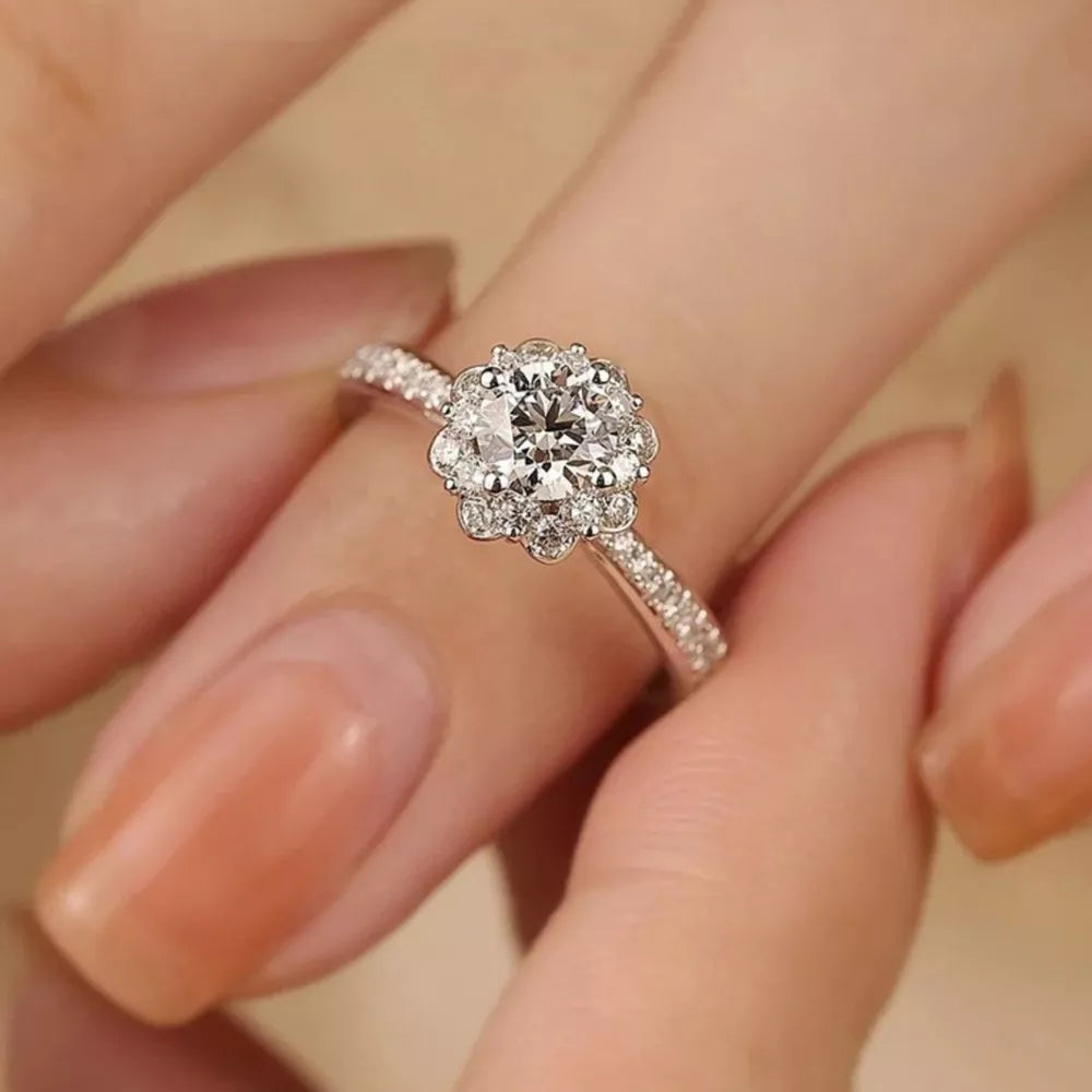 1 Carat 925 Sterling Silver Moissanite Ring option 3