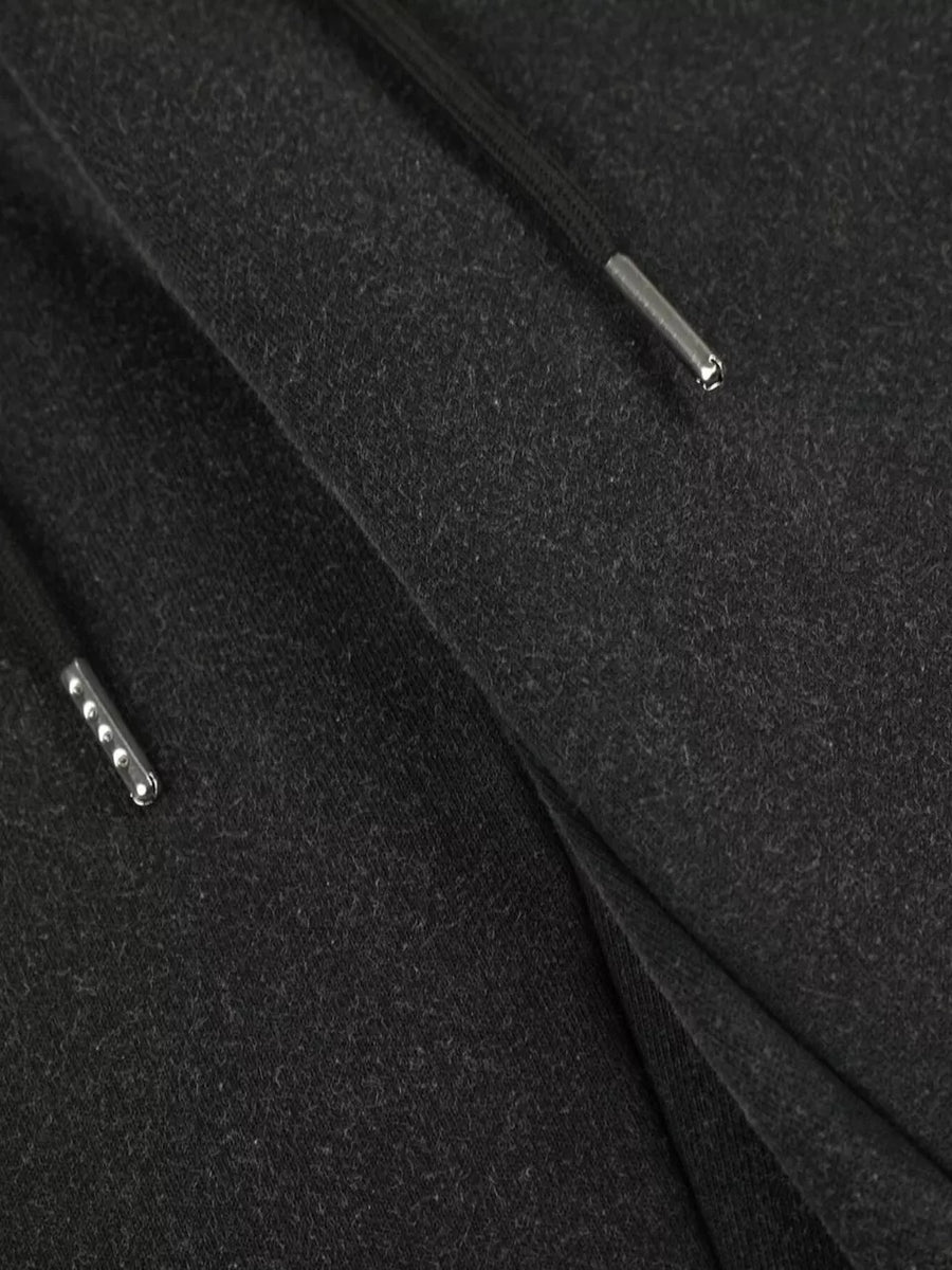 Black with Men's Drawstring Wide-leg Sweatpants