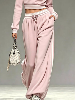 athleisure lounge set in Light Blue with collared