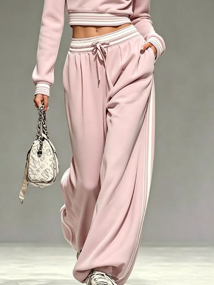 athleisure lounge set in Light Blue with collared