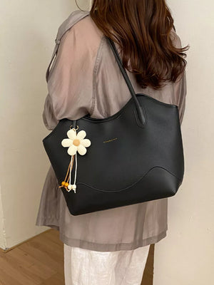 PU Leather Imported Size &amp handbag in White with structured silhouette