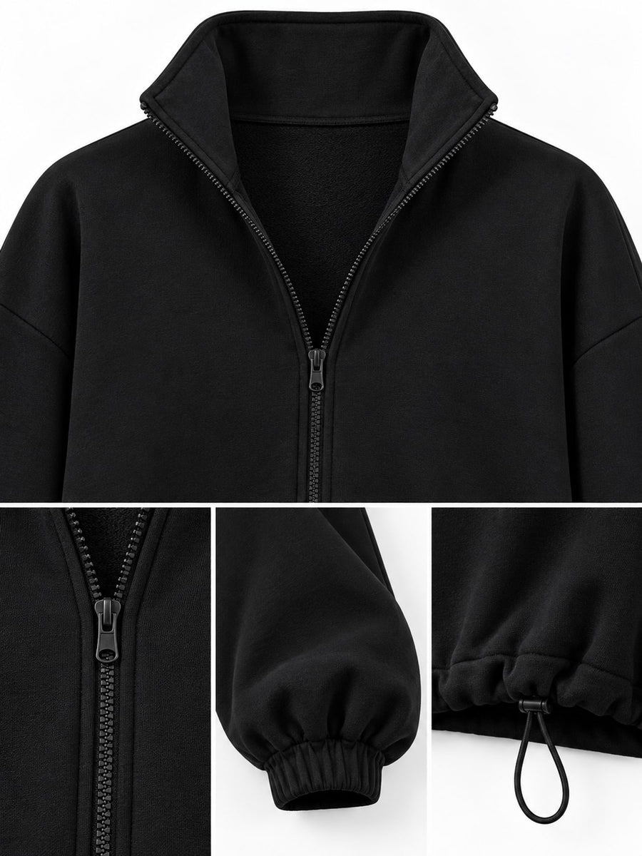 athleisure windbreaker in Caramel with collared