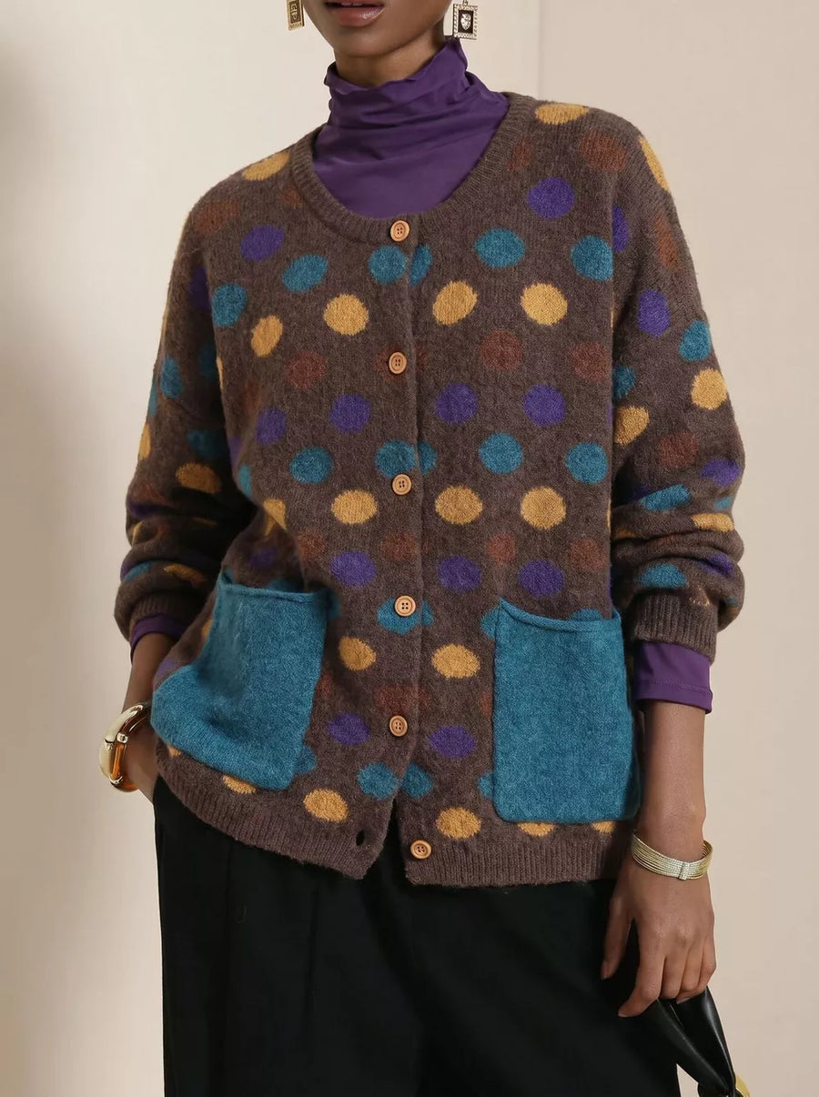 100% polyester Care instructions: Machine wash cold cardigan in teal with relaxed silhouette