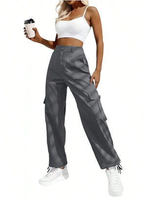 cargo pants in Dark Gray with pocketed and full-length