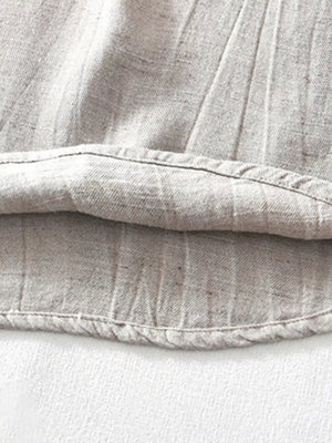 Men's Plus Size Button Detail Short Sleeve Shirt in Khaki