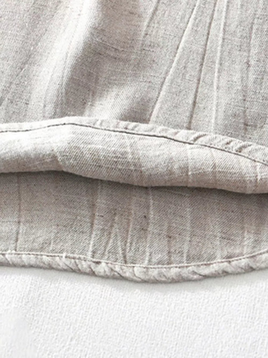 Men's Plus Size Button Detail Short Sleeve Shirt in Khaki