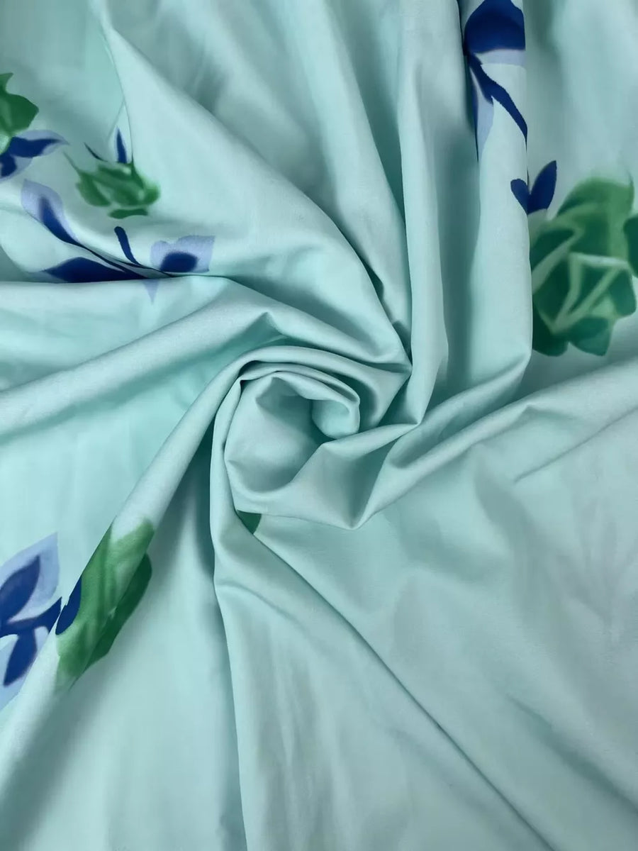 Light Green Floral Print Tube Maxi Dress