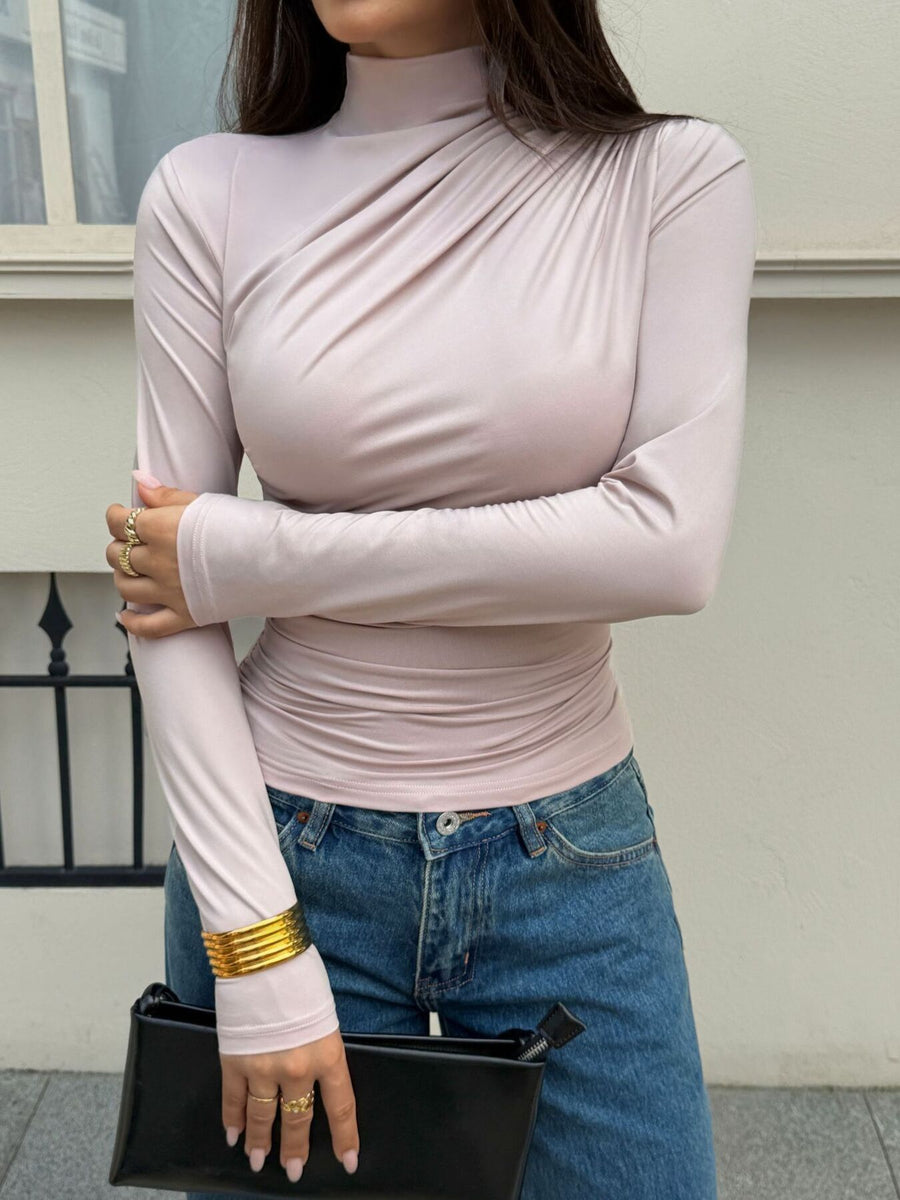 86% polyester, 14% elastane Care instructions: Machine wash cold t-shirt in taupe with slim silhouette