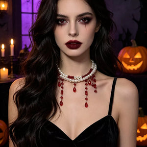 Synthetic Pearl,Alloy,Resin Care instructions: Avoid wearing during exercise, as choker necklace in Black with choker