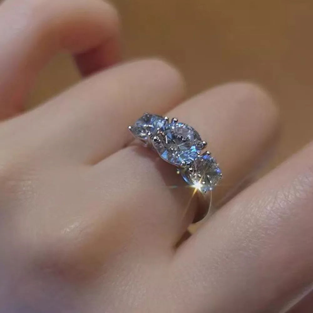 4 Carat Moissanite Sterling Silver Ring in this colorway