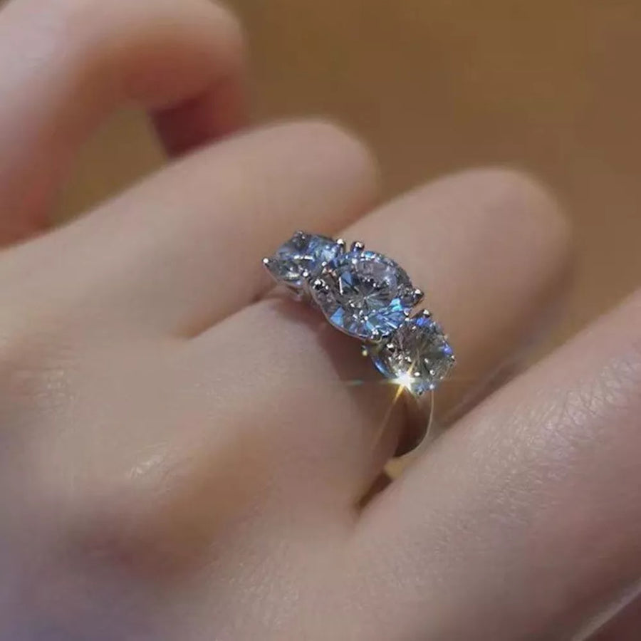 4 Carat Moissanite Sterling Silver Ring in this colorway