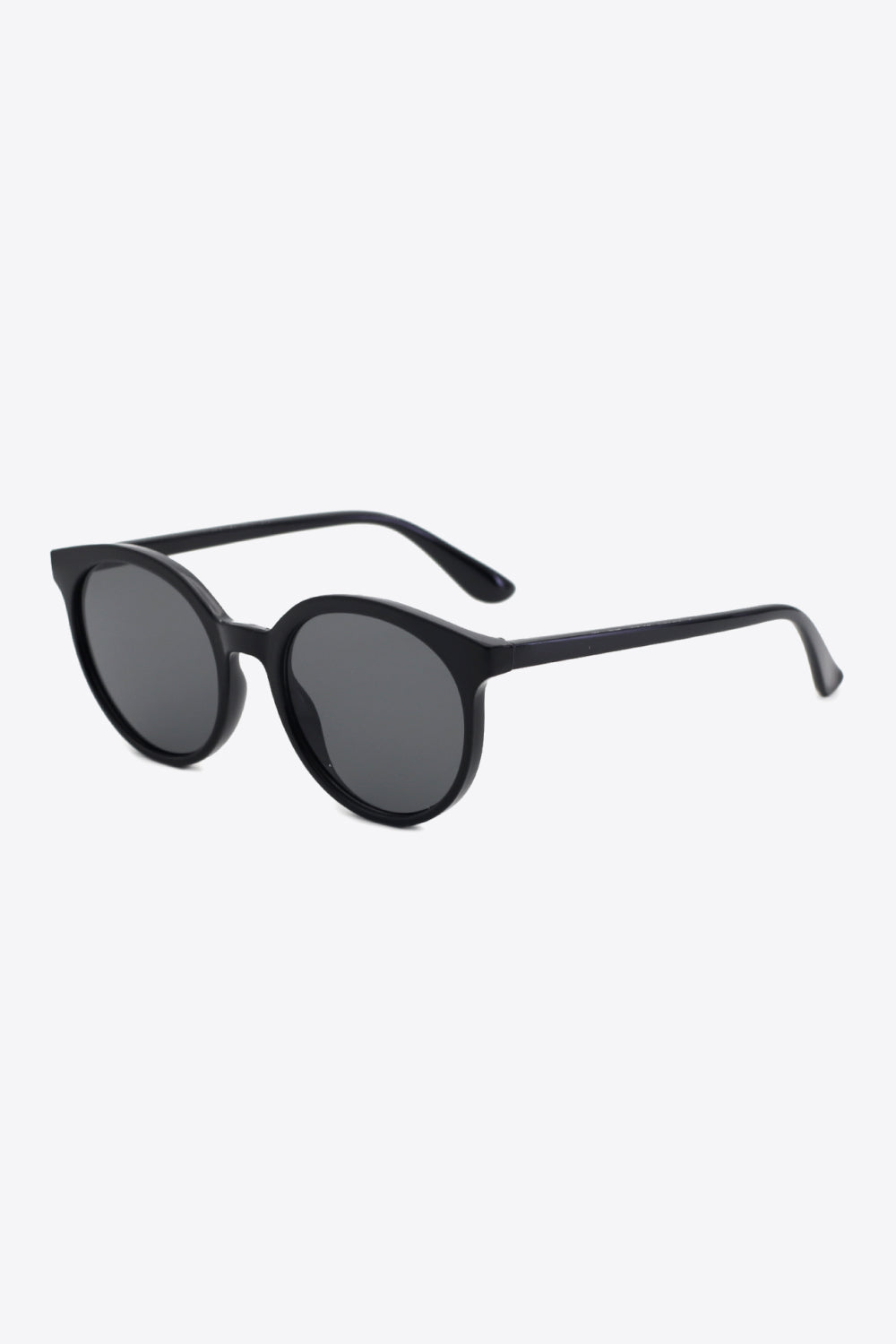 Black round frame sunglasses with dark lenses