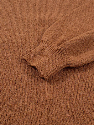 rust pullover sweater with pullover and graphic-print