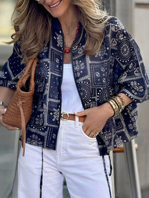 Printed Zip Up Jacket option 5