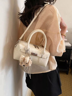 Top-handle Shoulder Bag in cream with top handle
