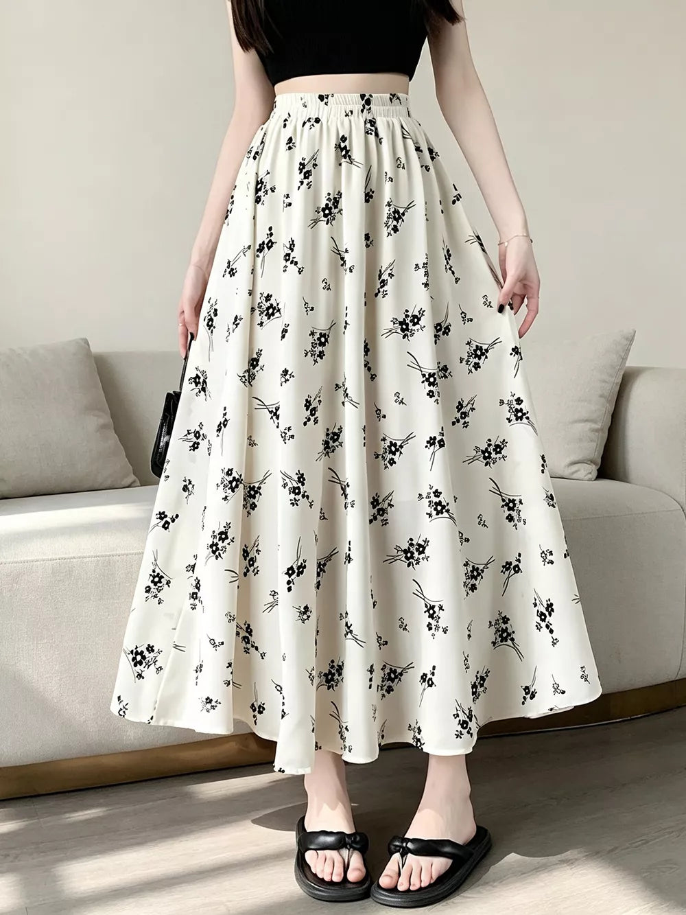 100% polyester Care instructions: Machine wash cold A-line skirt in White with A-line silhouette
