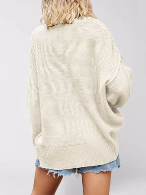 classic v-neck sweater in Apricot with v-neck