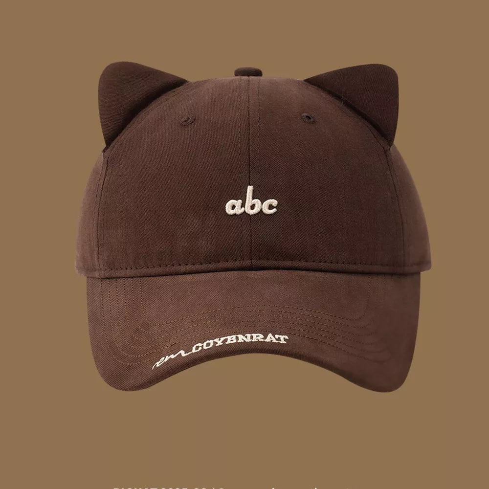 Wine Red Cat Ear Baseball Cap