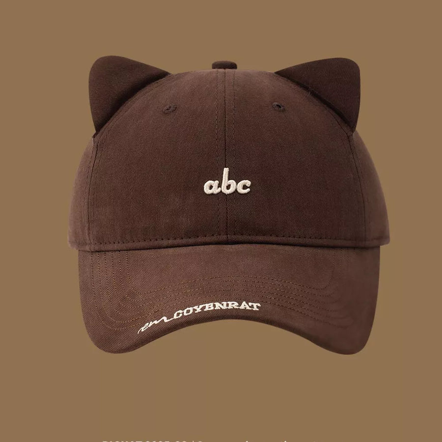 Wine Red Cat Ear Baseball Cap