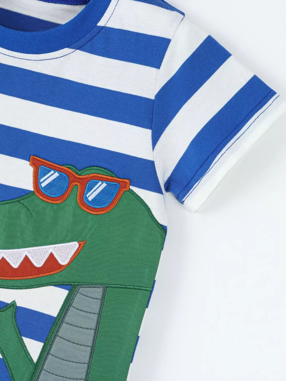 Children's Striped Crocodile T-shirt And Shorts Set in this colorway