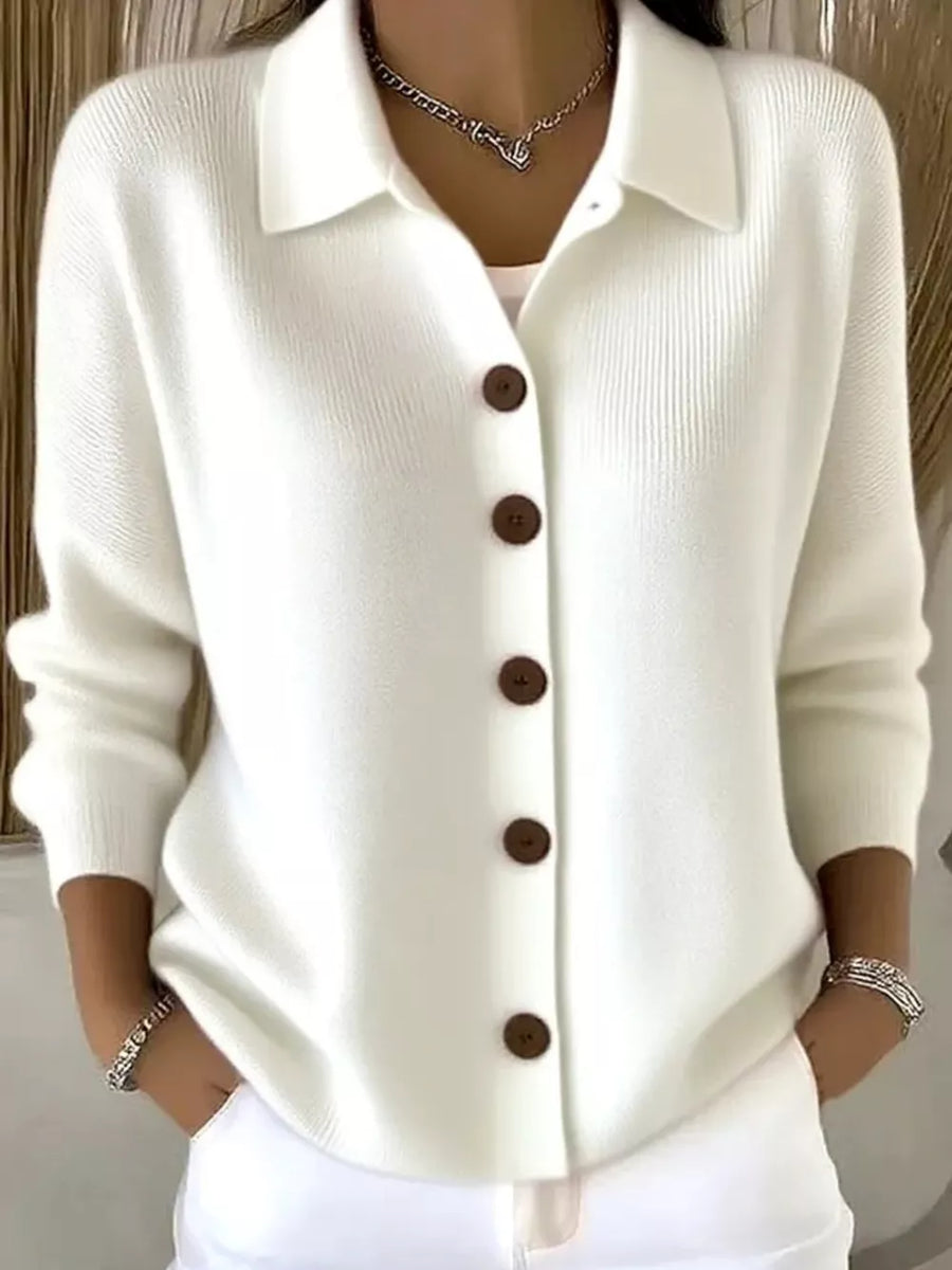 Orange Button-up Long Sleeve Cardigan