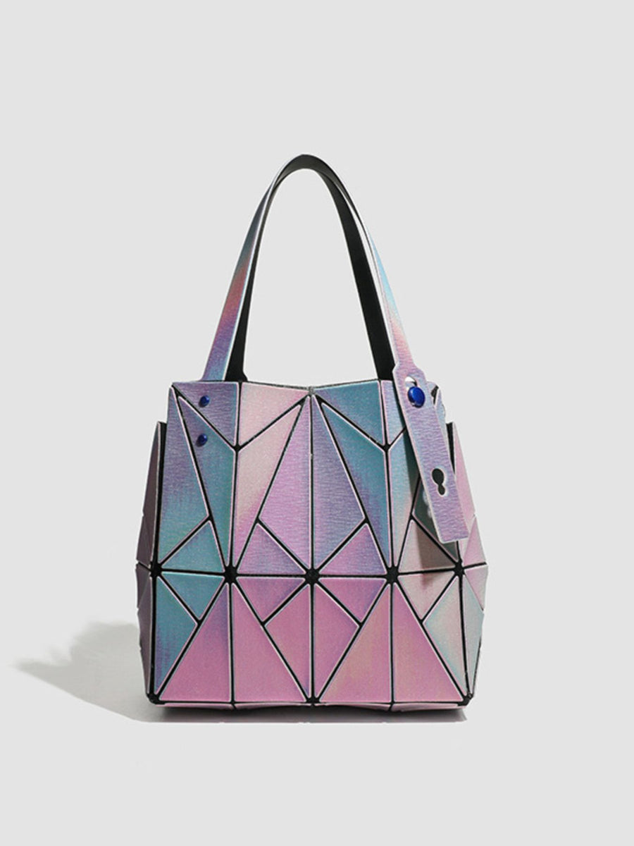PVC Imported Size &amp handbag in lavender with structured silhouette