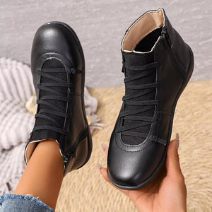 ankle boots in Light Brown with lace-up and ankle-length