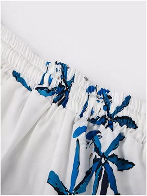Men's Tropical Print Short Sleeve Shirt And Shorts Set option 7