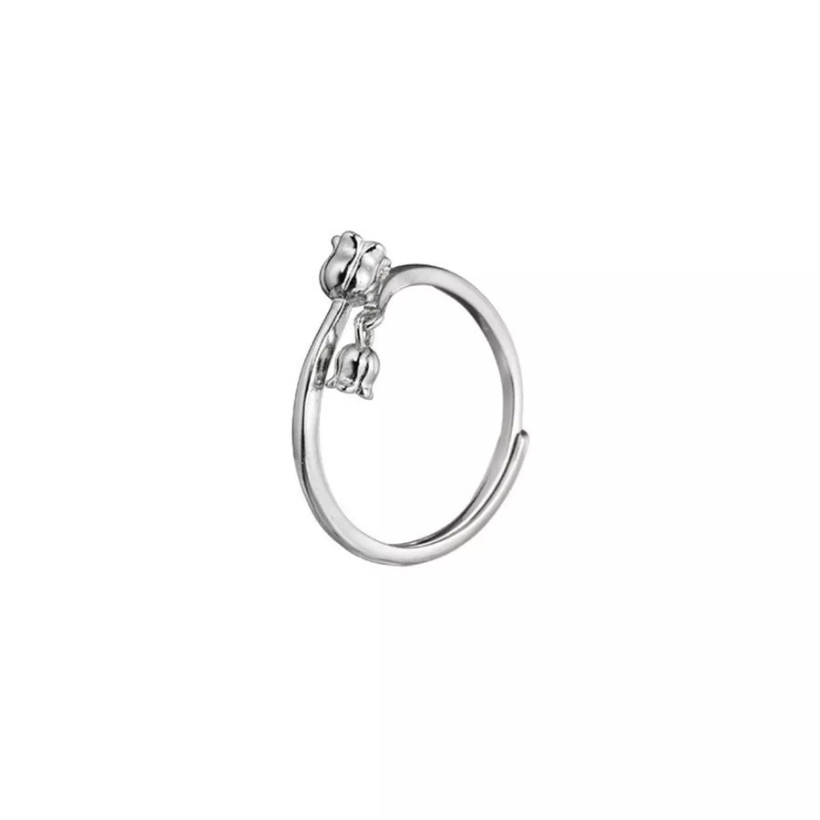 925 Sterling Silver Bypass Ring in clear with bypass design