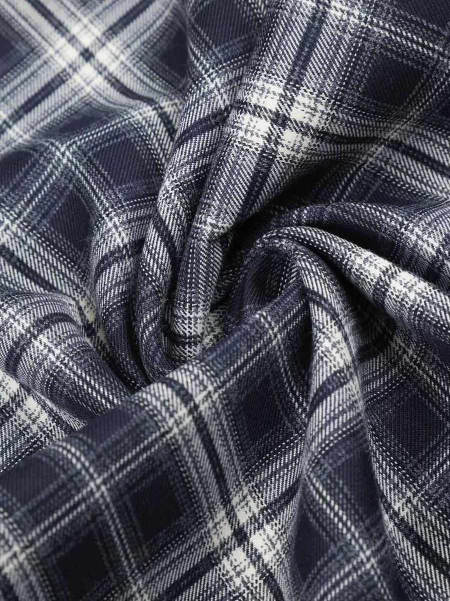 Men S Plaid Wide-leg Pants option 7