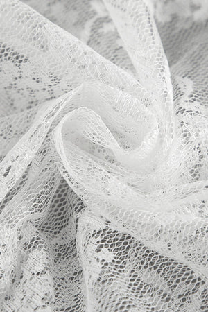 White Tiered Floral Lace Maxi Skirt