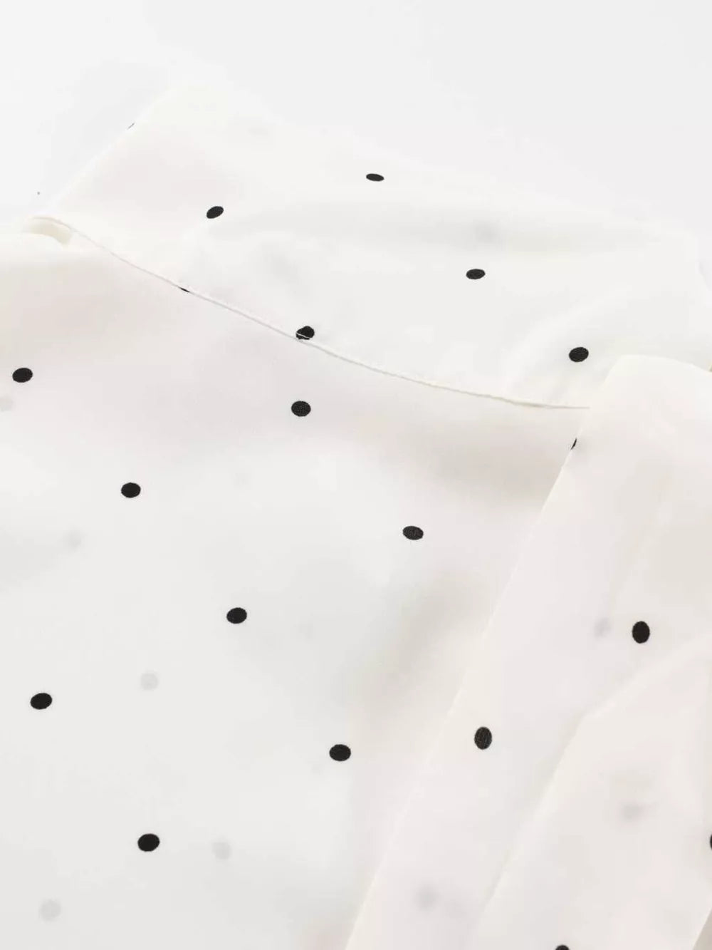 blouse in White with scarf neck and long sleeve