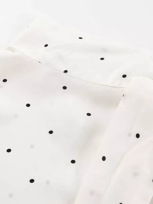 blouse in White with scarf neck and long sleeve