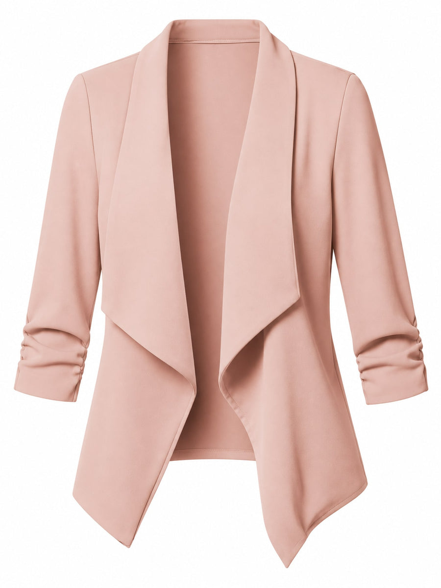 Green regular blazer with shawl lapel