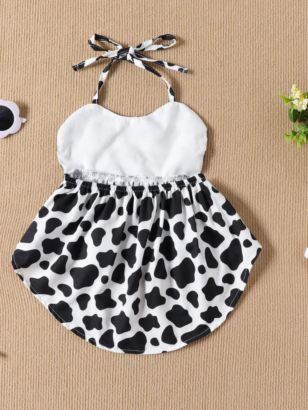 Black Children's Halter Neck Cami And Denim Shorts Set