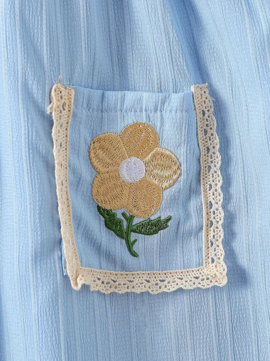 Children's Embroidered Ruffled Hem Dress option 3