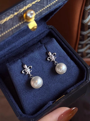silver earrings with short drop and post back