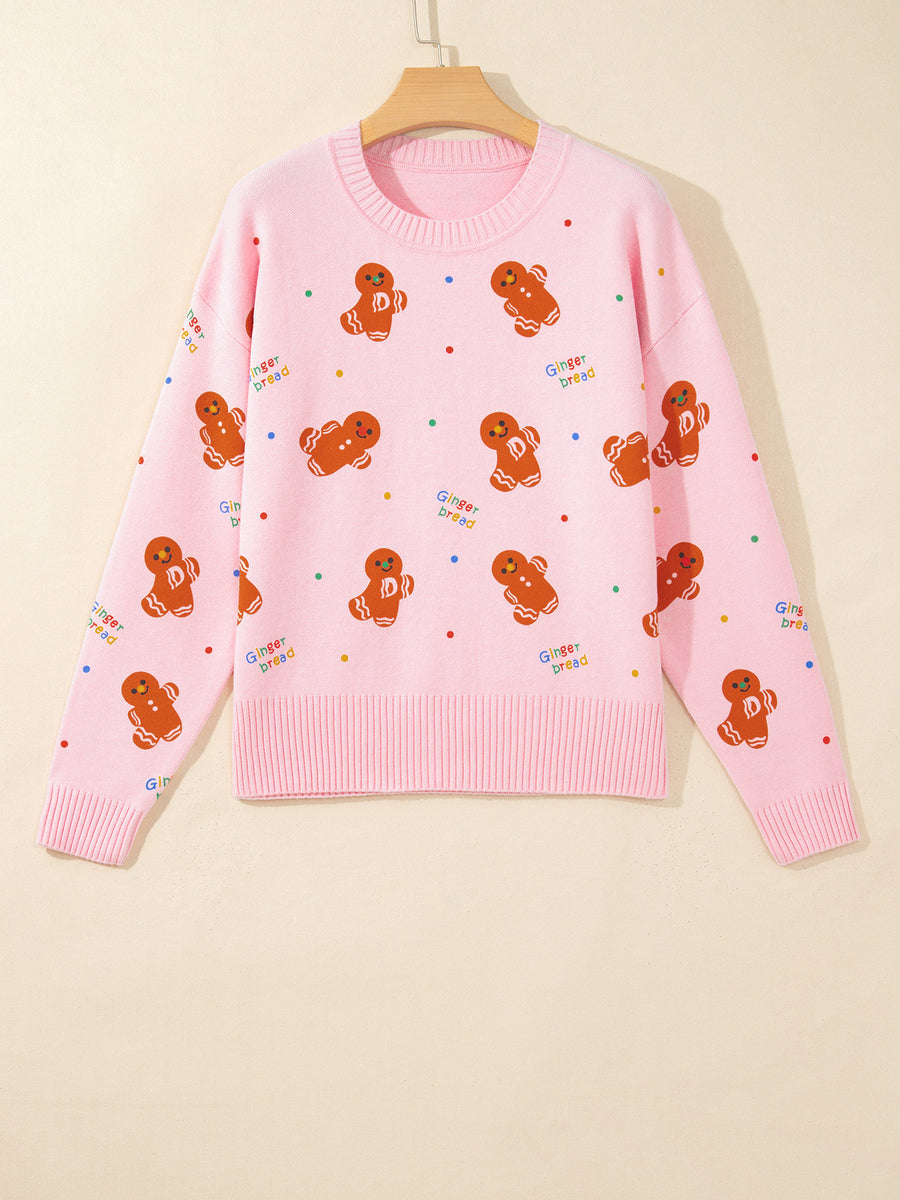 52% viscose, 26% polyester, 22% polyamide Care instructions: Machine wash cold pullover sweater in Blush Pink with relaxed