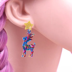 festive earrings in blue with not applicable