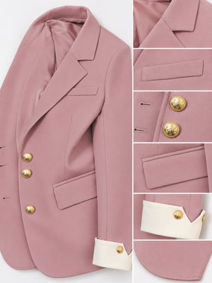 Polyester Care instructions: Dry clean only blazer in Pink with regular silhouette