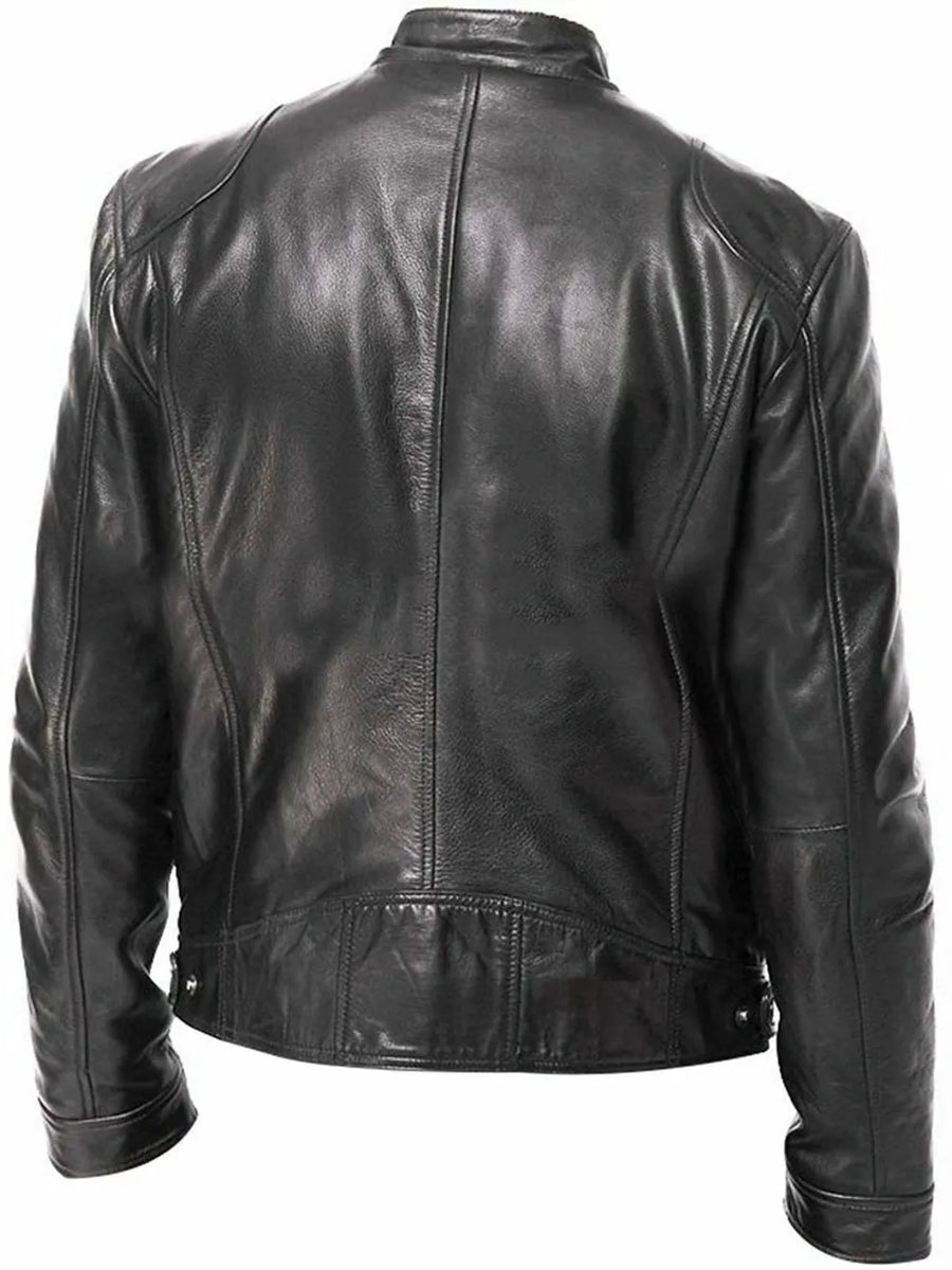 Brown Men's Full Size Leather Biker Jacket
