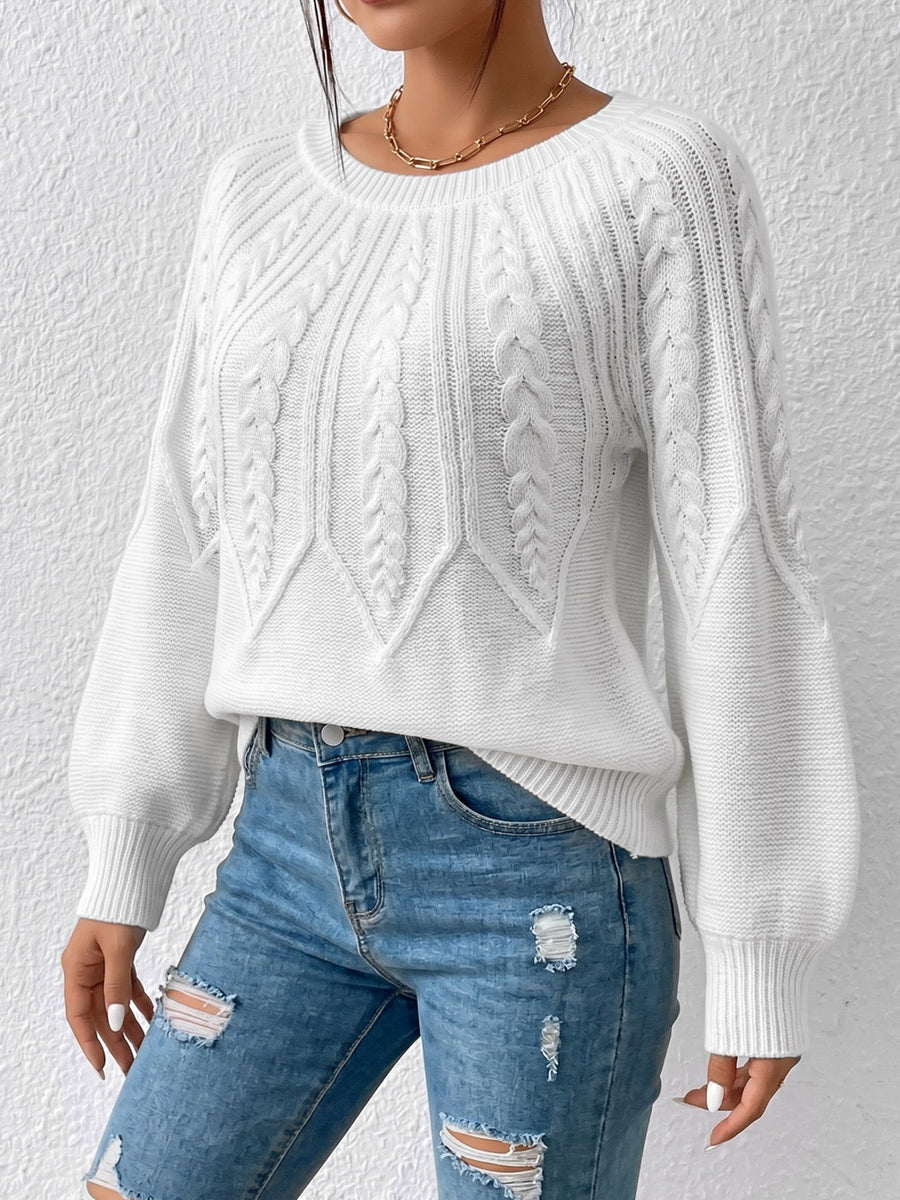 Black pullover sweater with hip-length and pullover
